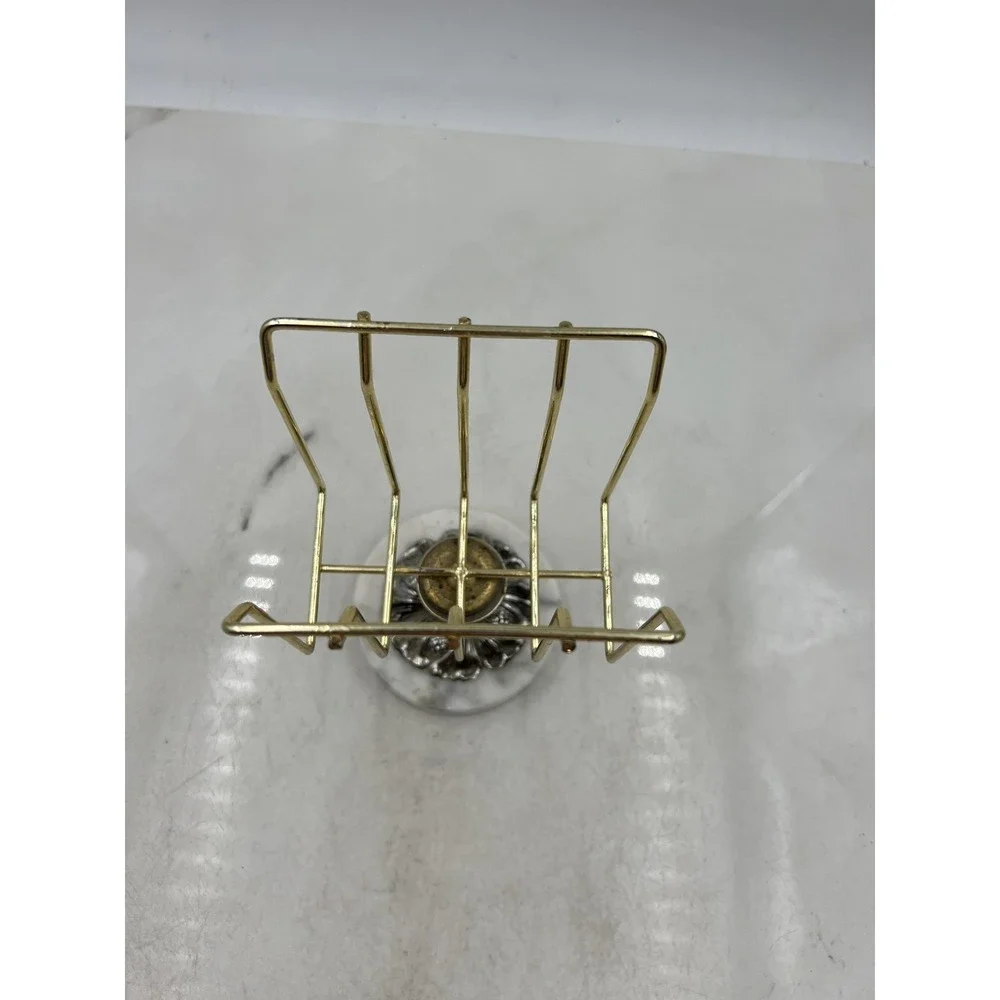 VTG Sears Towel Holder Letter Rack Bath Shop Marble Base Gold Wire Guest